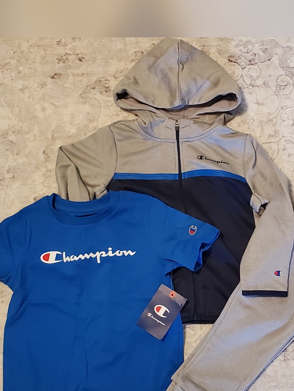 New Champion 3 PC Sweatsuit Jacket Tee Jogger Pants Toddler 4T